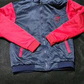 AbsoluteFit red and blue jacket with inside fur lining and embroidery logo