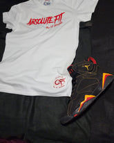 AbsoluteFit T-shirt choose from colors red,royal blue, orange, purple, black with graffiti writing as shown or soft script