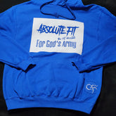 Royal blue AbsoluteFit For God's Army hoodie with embroidery logo