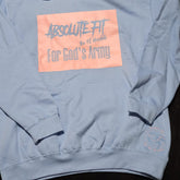 AbsoluteFit For God's Army Light blue and pink hoodie with embroidery logo