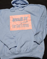 AbsoluteFit For God's Army Light blue and pink hoodie with embroidery logo