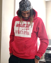 AbsoluteFit For God's Army Red and White hoodie with embroidery logo